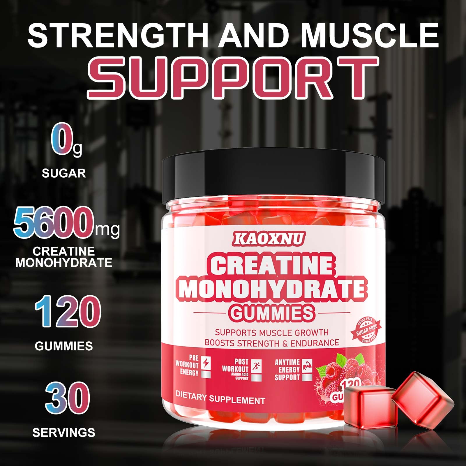 Product usage instructions on Kaoxnu creatine packaging