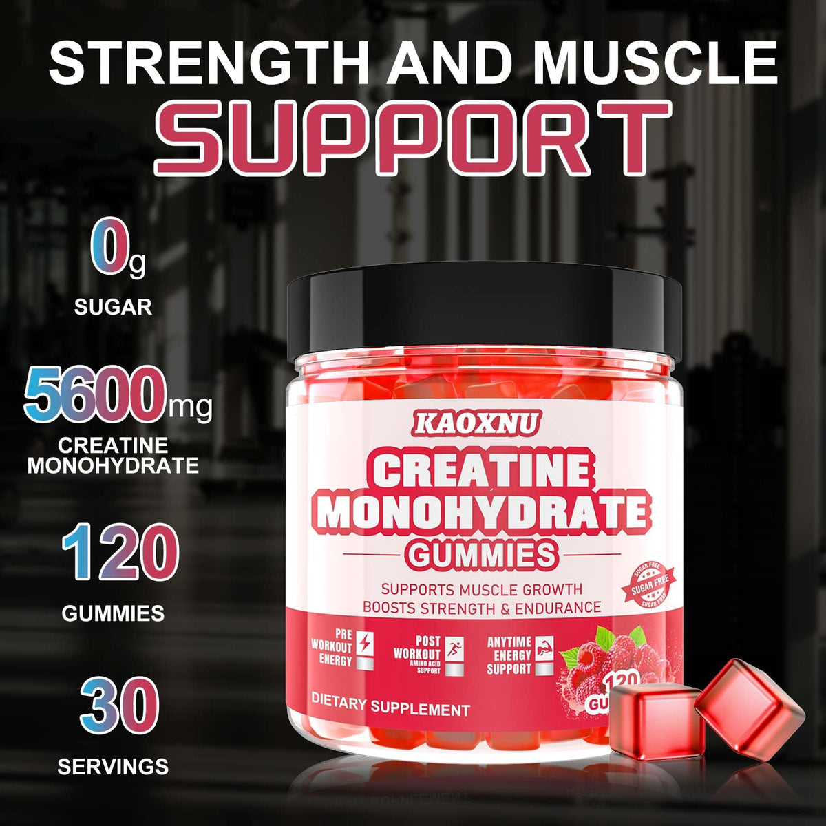 Kaoxnu creatine gummies cap and safety seal inspection