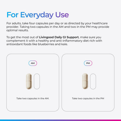 Livingood Daily vegetarian capsules bottle side view