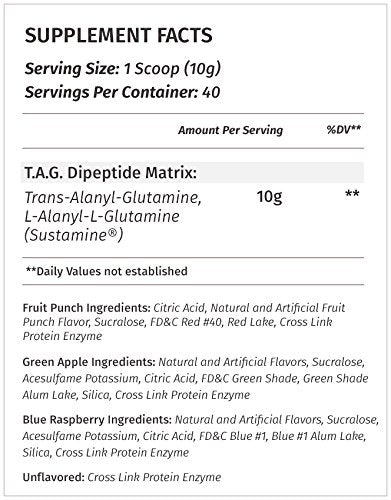 Metabolic Nutrition TAG 400g tub back label