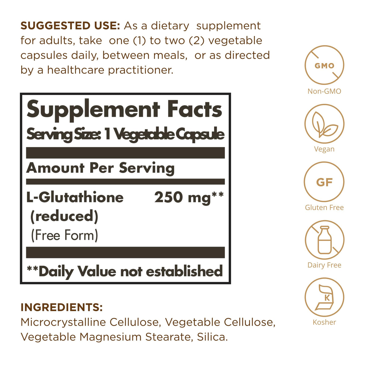 Solgar 30 count vegetable capsules label details