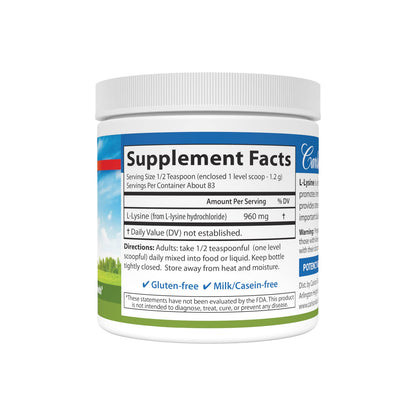 Carlson L-Lysine powder container side view
