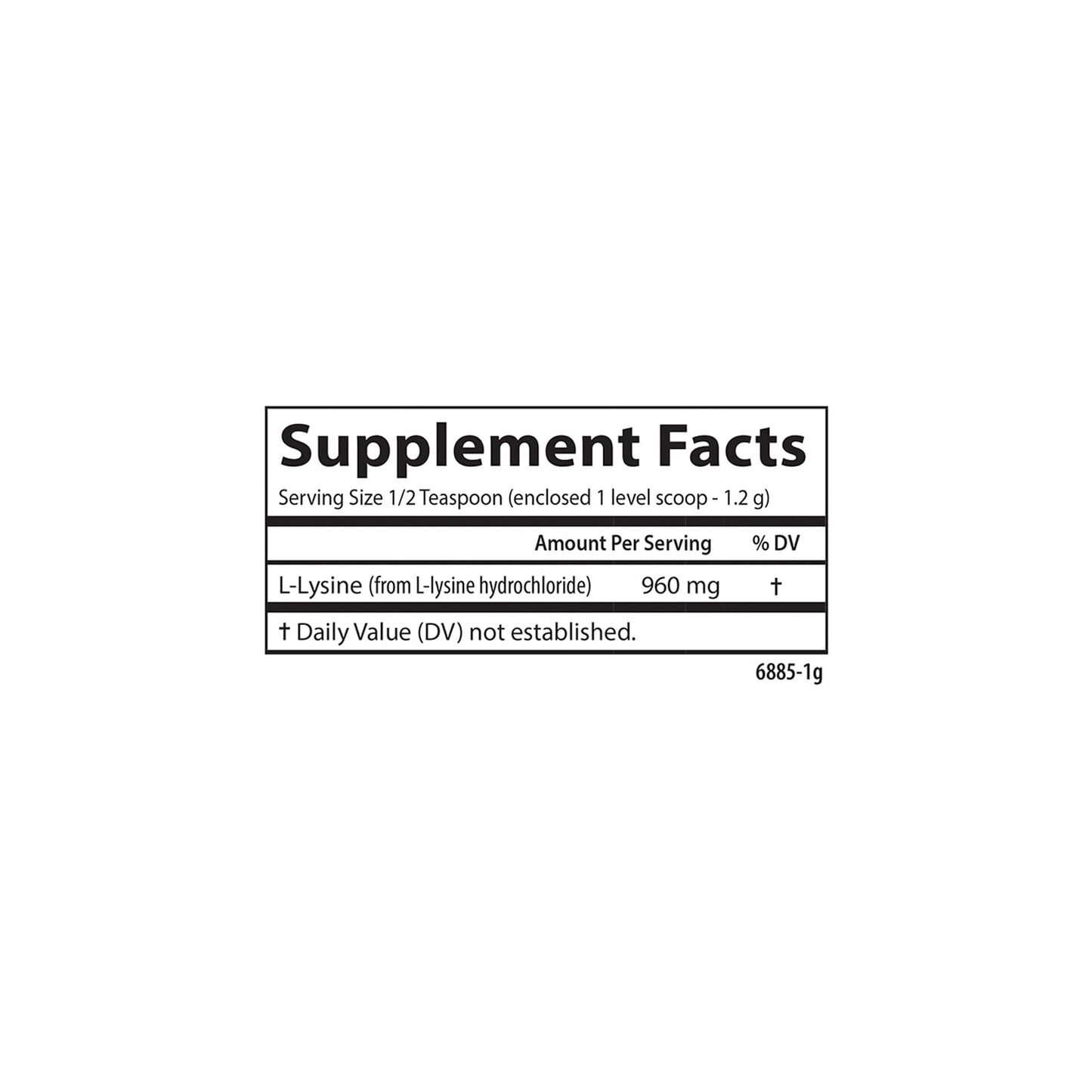 Authentic Carlson L-Lysine powder 100 grams jar