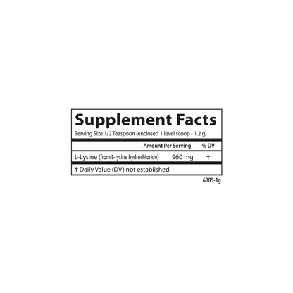 Authentic Carlson L-Lysine powder 100 grams jar