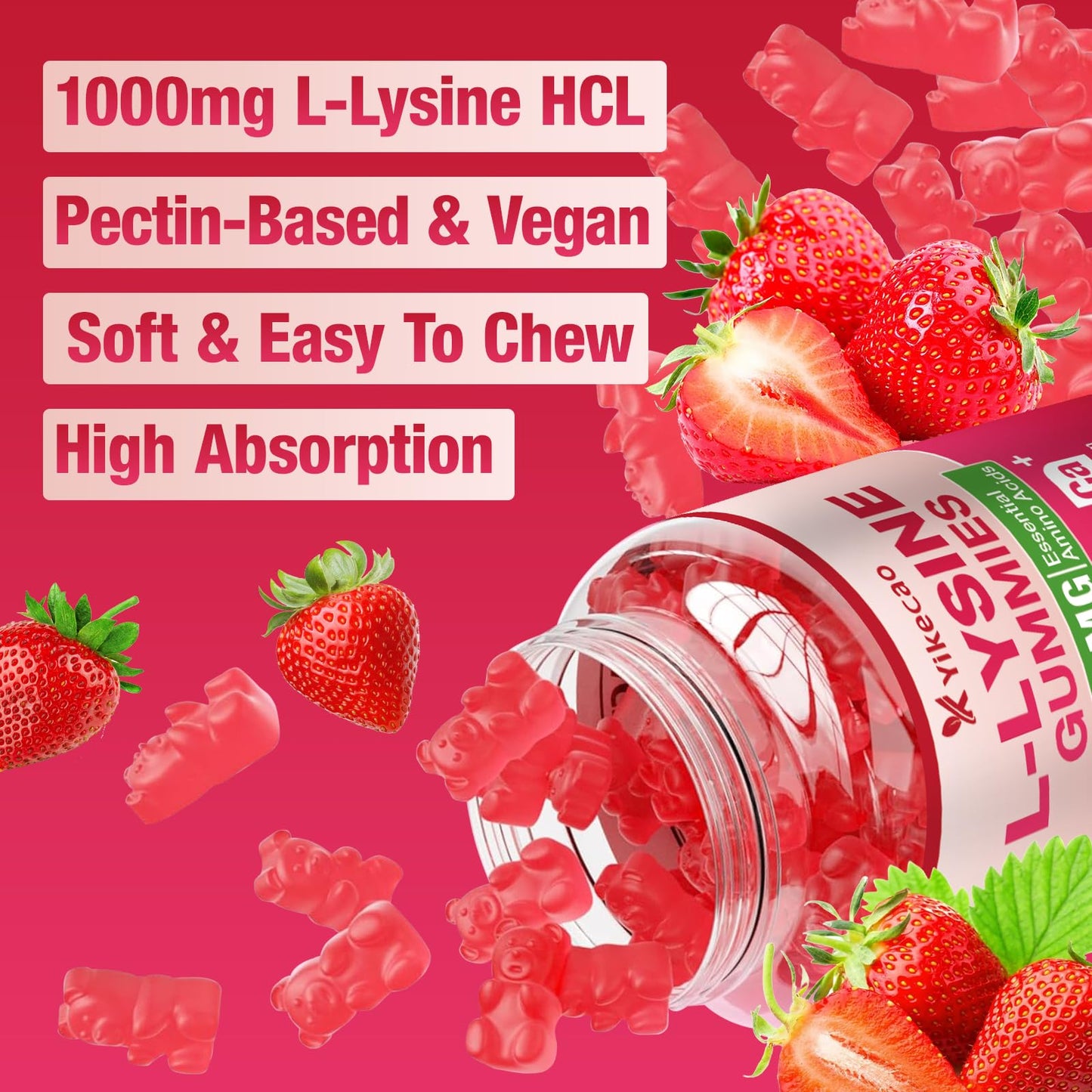Side view of Meenccd L-Lysine 1000mg supplement packaging