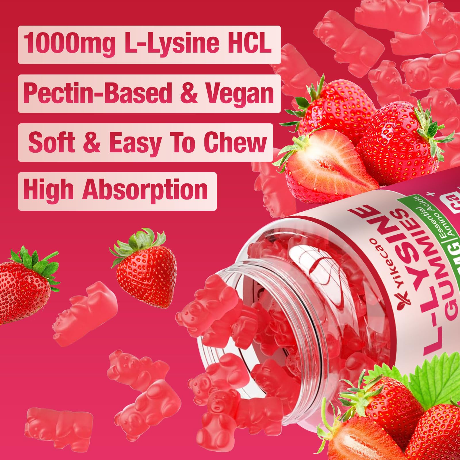 Side view of Meenccd L-Lysine 1000mg supplement packaging