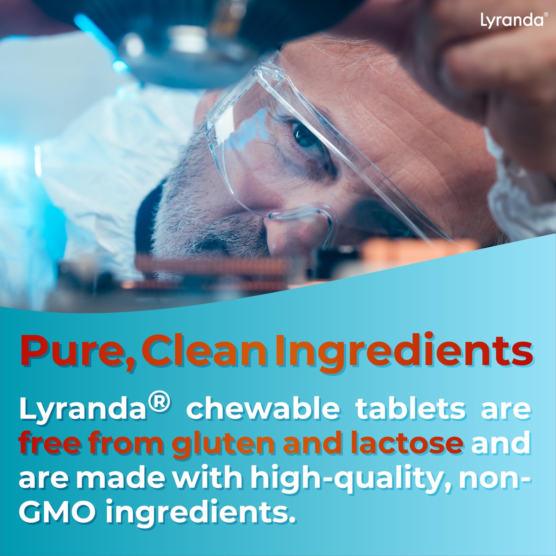 Back view of Lyranda supplement packaging showing ingredient list