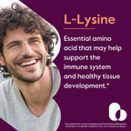 Bestvite L-Lysine supplement facts and ingredients label close up