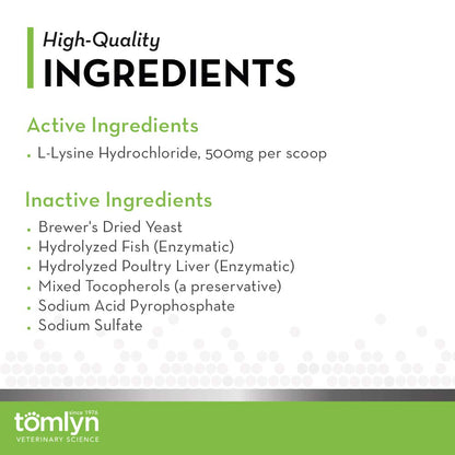 Close up of Tomlyn L-Lysine powder texture