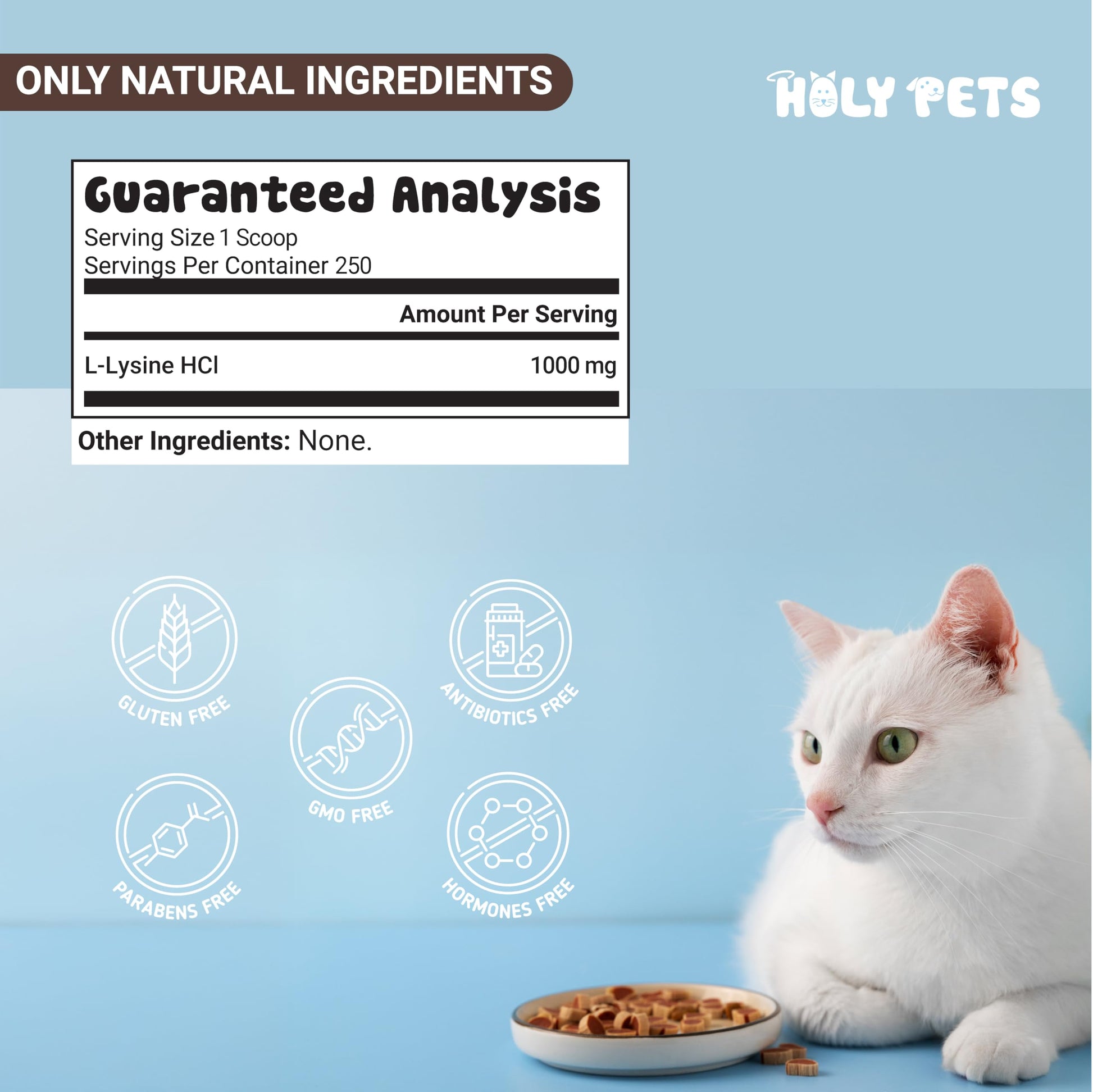 Cat health supplement powder jar for eye and immune support