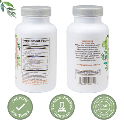 Quantum Health SuperLysine Plus supplement bottle showing ingredient highlights