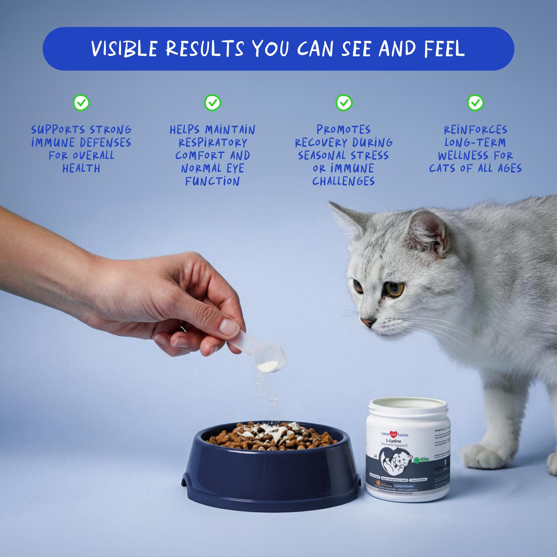 Coco and Luna feline immune support powder label detail
