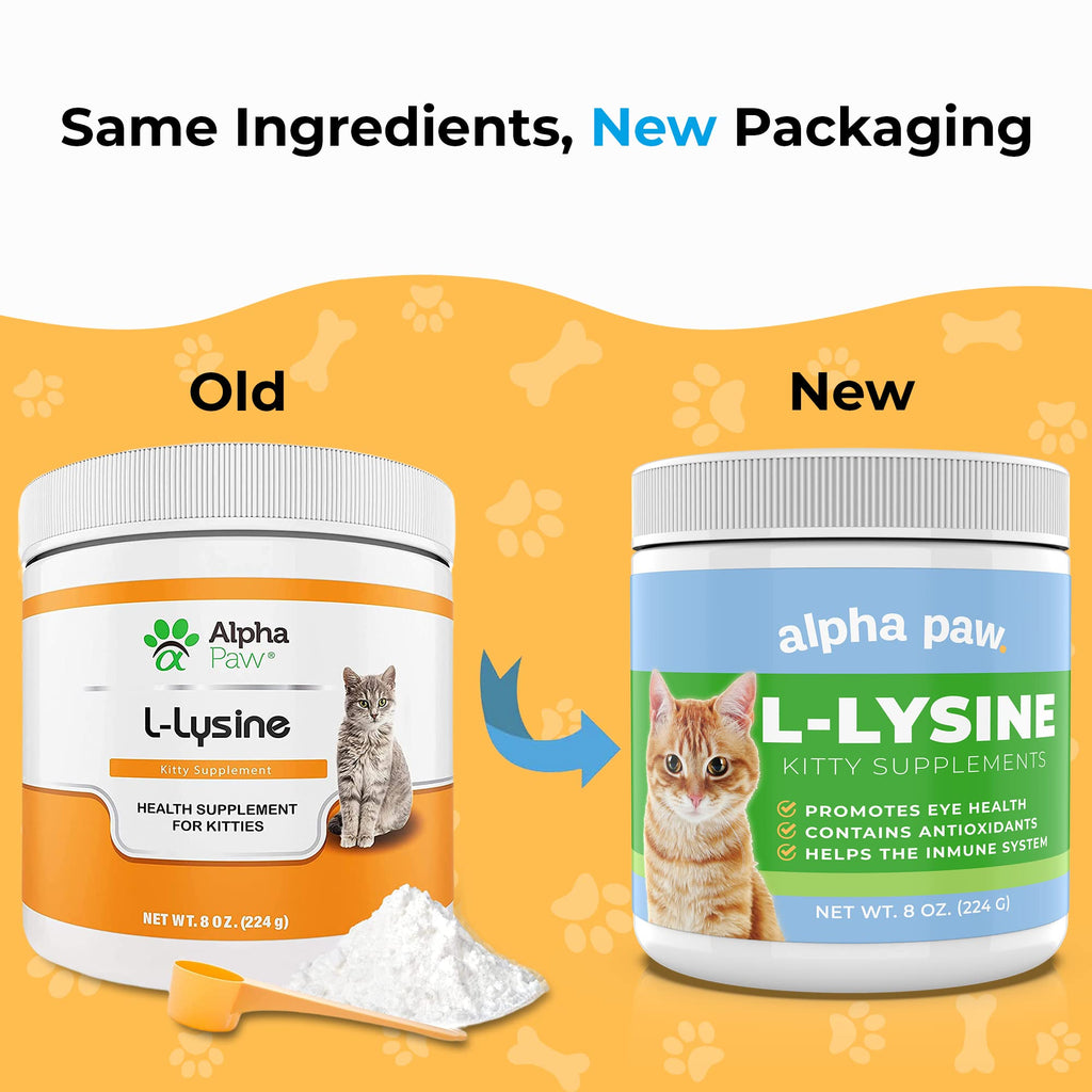 Alpha Paw cat supplement powder label details and benefits