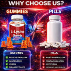 Lifestyle image of Vaite L-Lysine chewable gummies bottle placed on a clean surface.