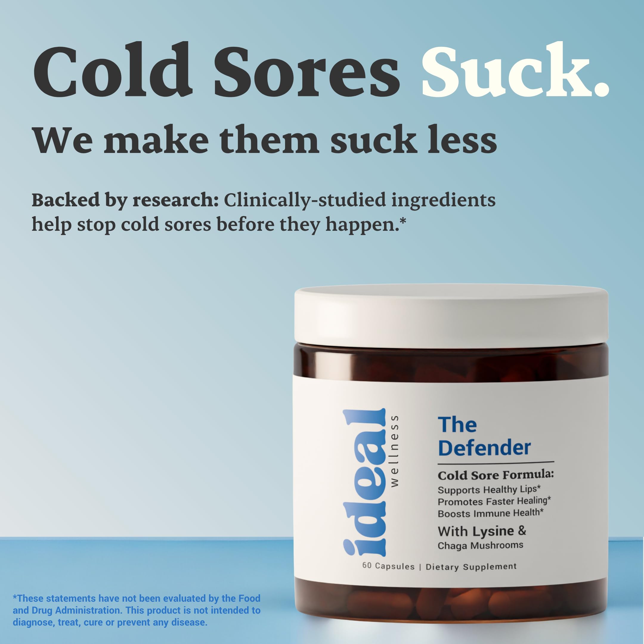 Ideal Wellness L-Lysine capsules nutritional label details