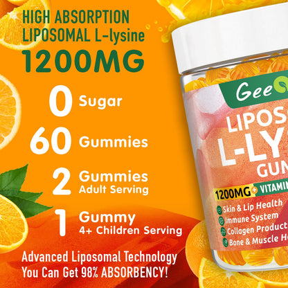 Geeoasis Liposomal L-Lysine Gummies usage directions for adults and kids