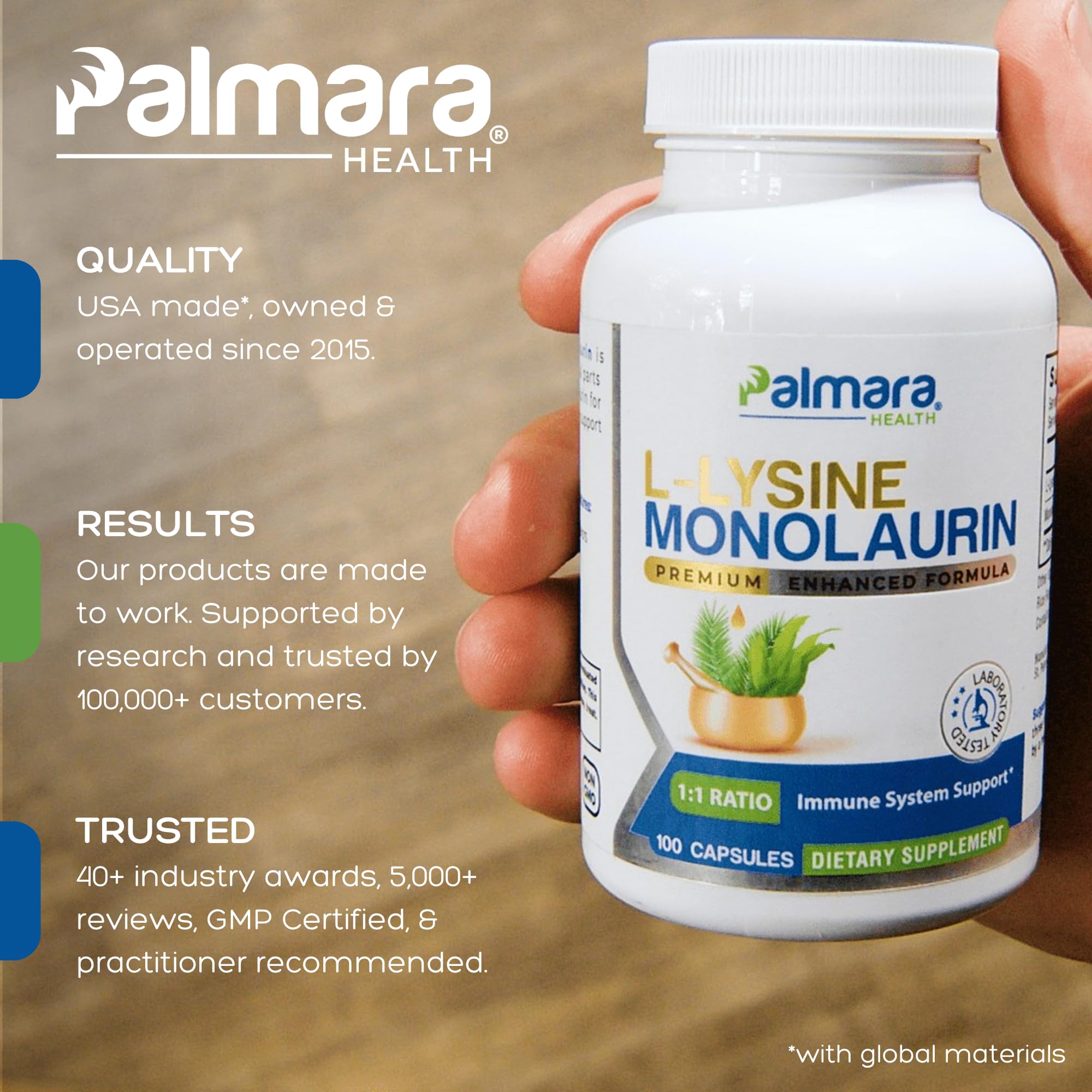 Palmara Health immune support supplement bottle label