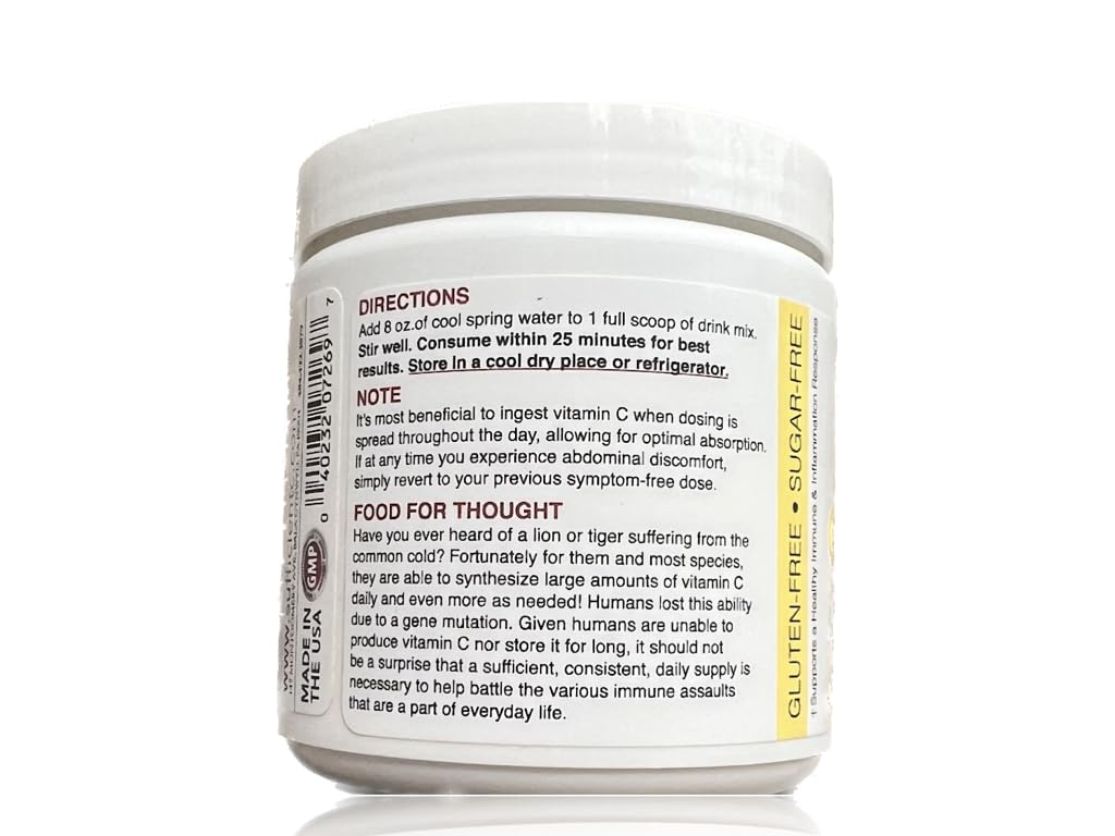 Close up of Sufficient-C Lemon Peach drink mix powder texture