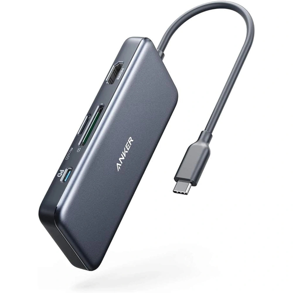 Anker PowerExpand 7 in 1 USB C Hub Multiport Adapter With 4K HDMI 85W Power Delivery microSD And SD Card Reader Space Gray Anker