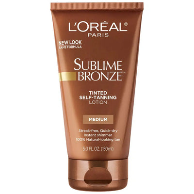 L'Oreal Sublime Bronze self-tanning lotion on a white background