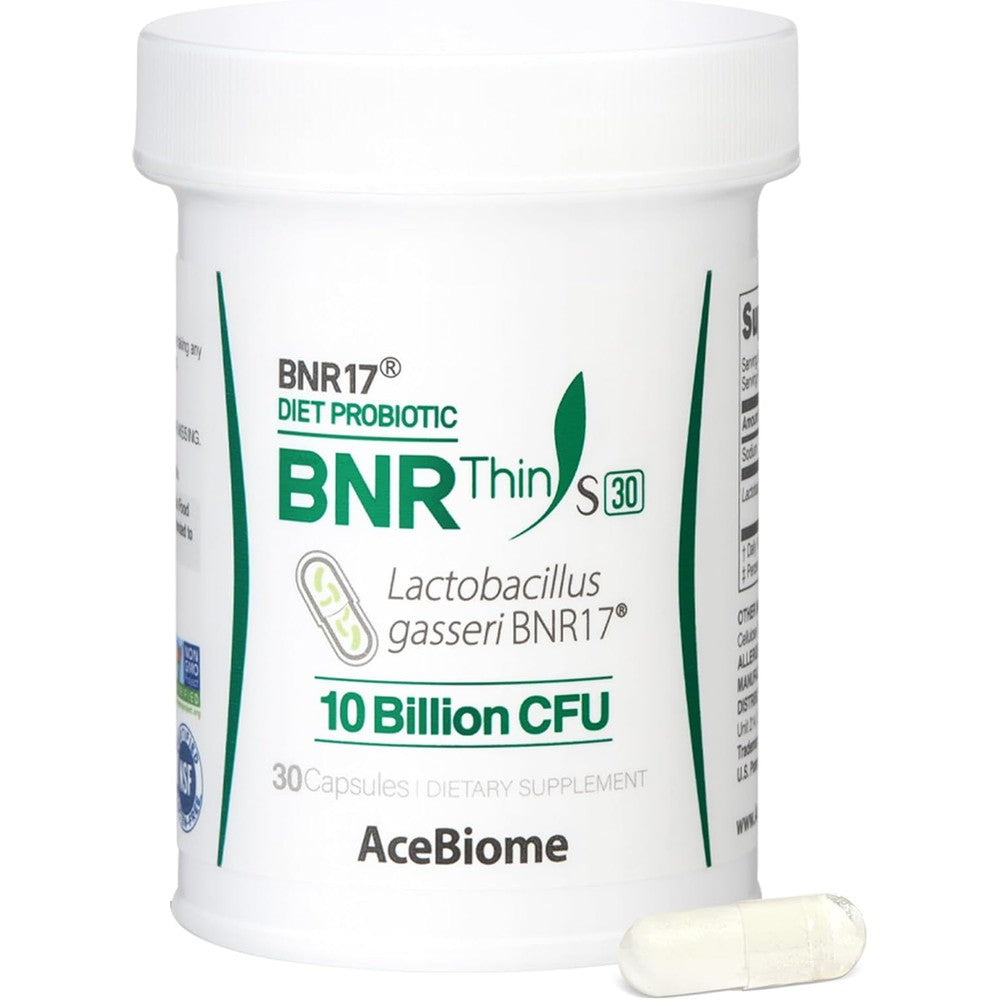 AceBiome BNRThin S30 Lactobacillus gasseri probiotic front bottle view