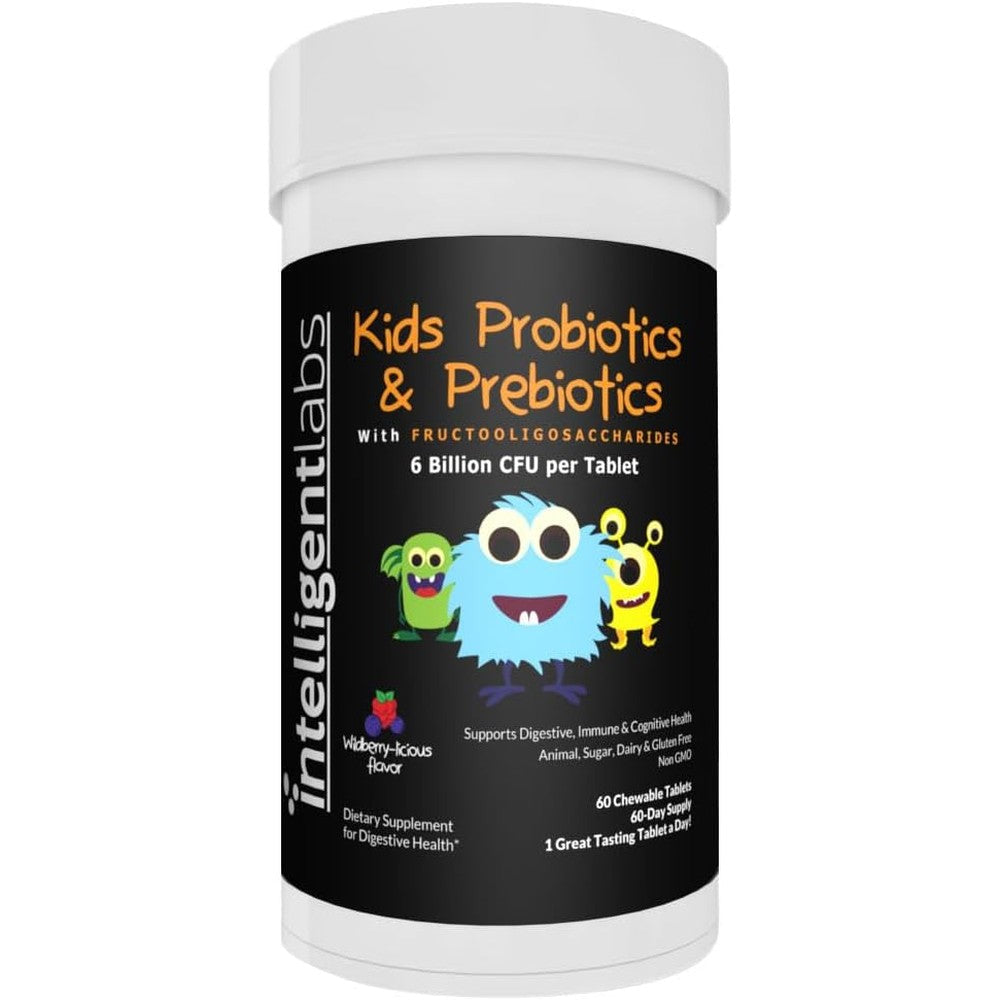Intelligent Labs Kids Probiotics and Prebiotics front bottle view