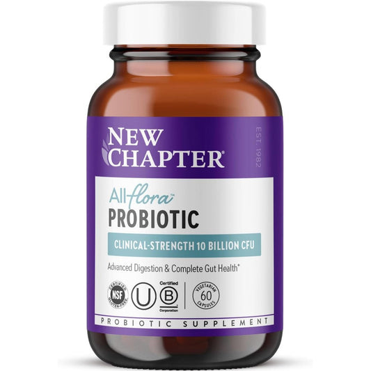 New Chapter All-Flora Probiotic 60 capsules front view bottle packaging