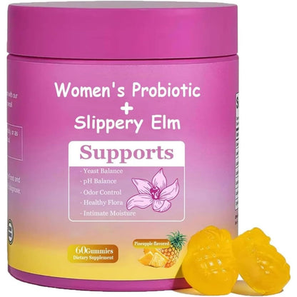 Bakong Juicy Feminine Probiotics 60 Gummies front view showing the packaging.