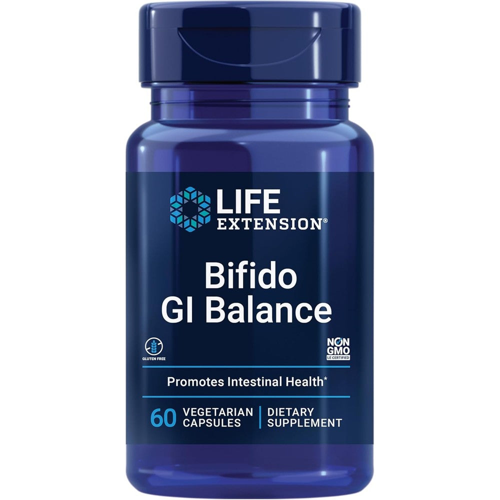 Dista-USA Life Extension Bifido GI Balance Probiotics front view bottle packaging