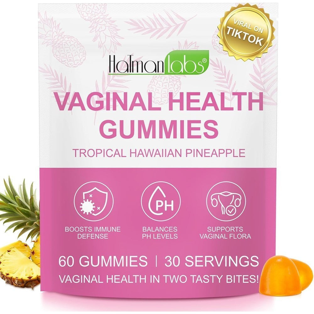 Mxczbsm Vaginal Probiotics Gummies front view bottle showing Hawaiian pineapple flavor