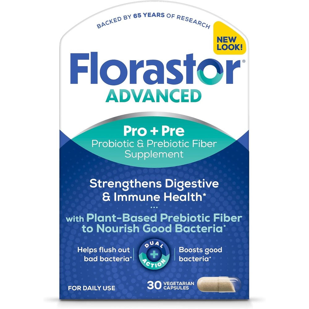 Florastor Select Pro Plus Pre daily probiotic supplement front view bottle