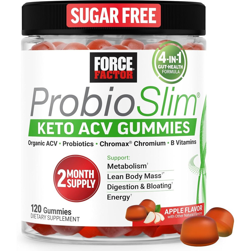 Force Factor ProbioSlim Keto ACV Gummies 120 Count bottle front view