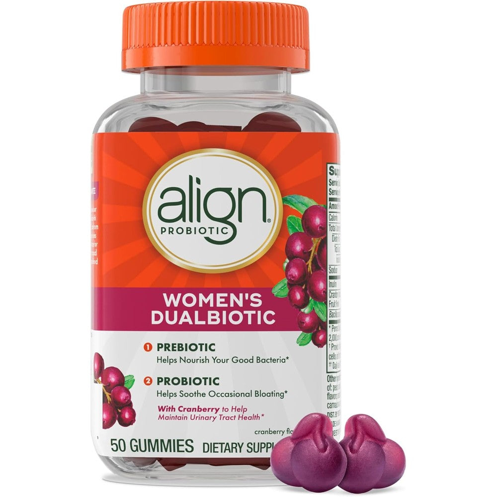 Align Womens Dualbiotic Probiotic Gummies front view bottle packaging