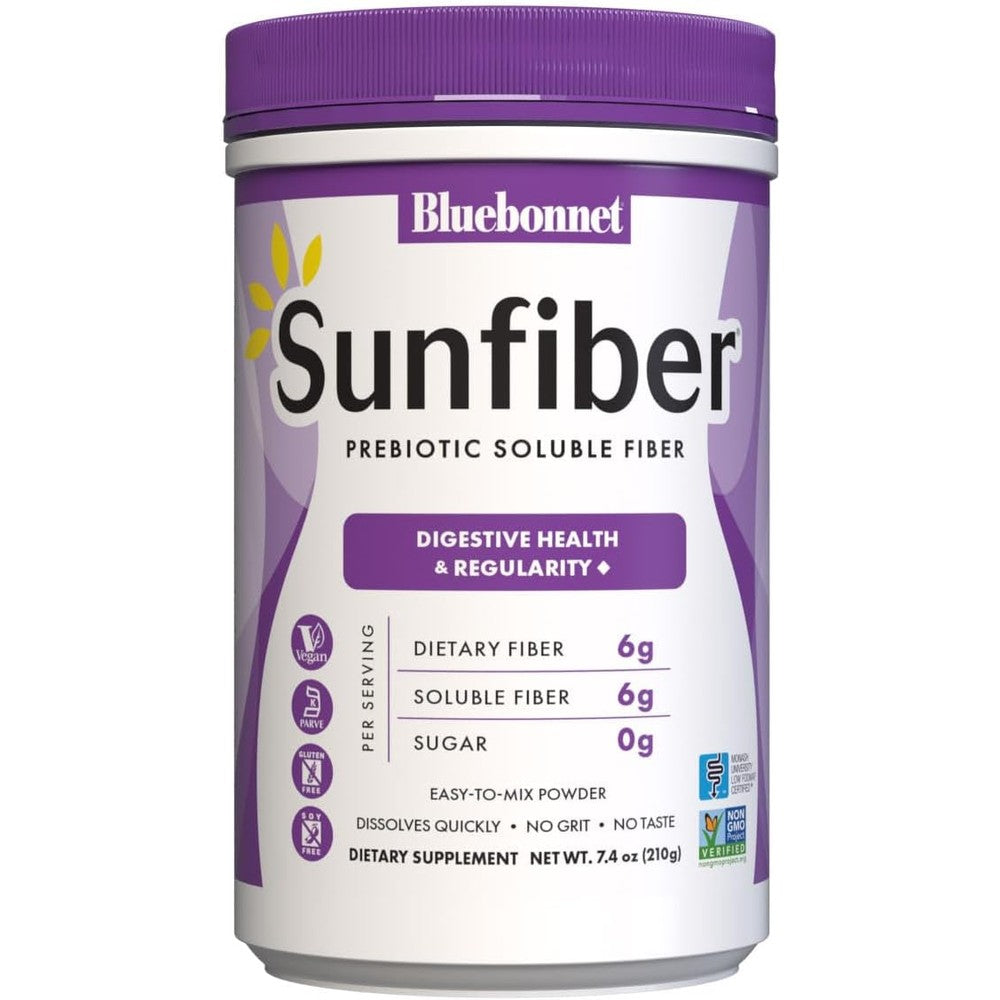 BlueBonnet Nutrition Sunfiber Prebiotic Soluble Fiber Powder front view container