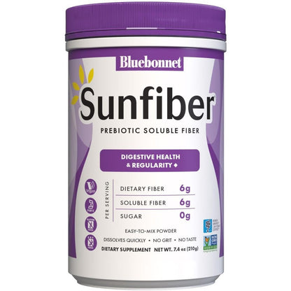 BlueBonnet Nutrition Sunfiber Prebiotic Soluble Fiber Powder front view container