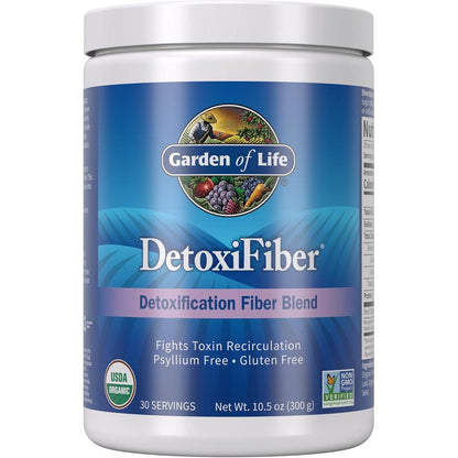 Garden of Life Organic Unflavored DetoxiFiber Powder front view container for digestive health