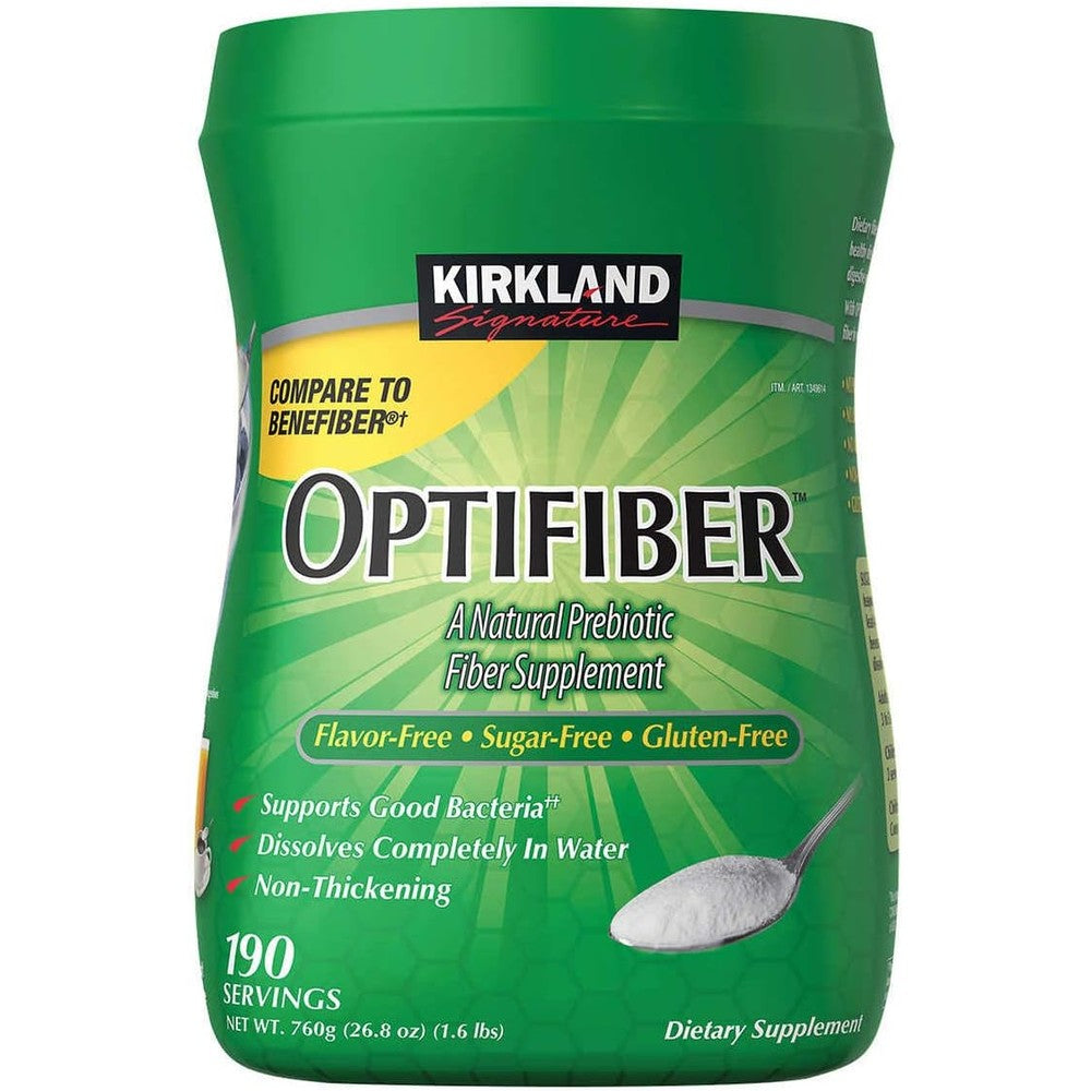 Kirkland Signature Optifiber prebiotic fiber supplement powder front view