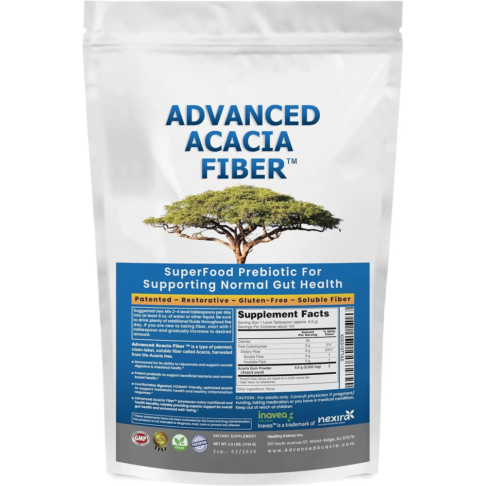 Kidney Restore Advanced Organic Acacia Soluble Fiber Powder front view packaging
