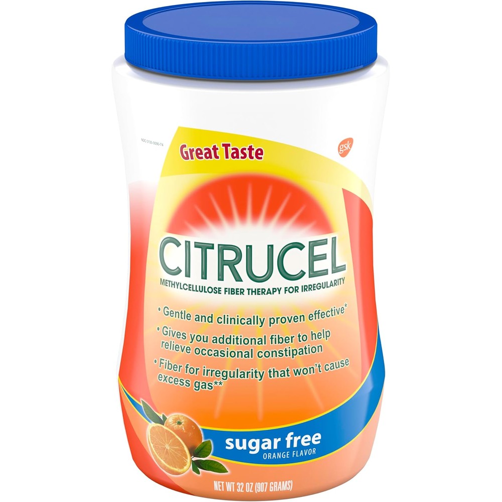 Citrucel Sugar Free Methylcellulose Fiber Powder front view container for constipation relief