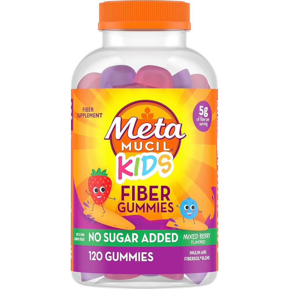 Metamucil Kids Fiber Gummies front bottle view for children digestive health