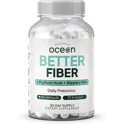 Organics Ocean Better Fiber 90 capsules bottle front view daily prebiotics supplement India