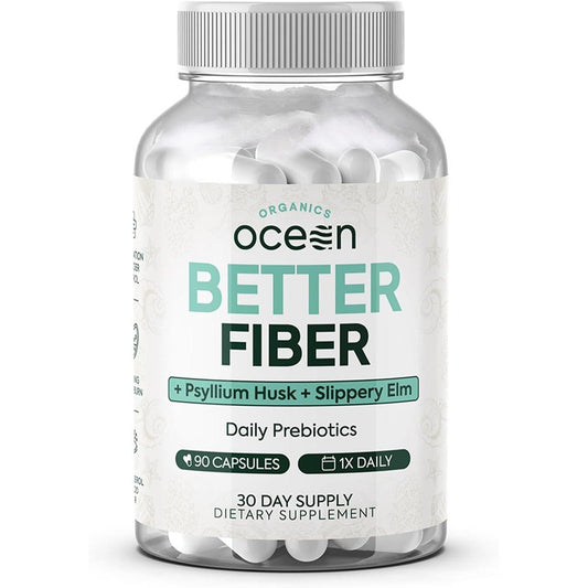 Organics Ocean Better Fiber 90 capsules bottle front view daily prebiotics supplement India