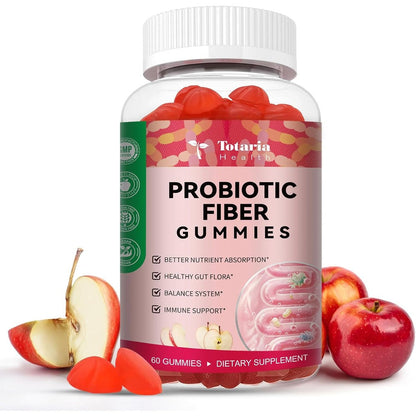 Totaria 9-in-1 Probiotic Fiber Gummies 60 count front view for gut health supplement India