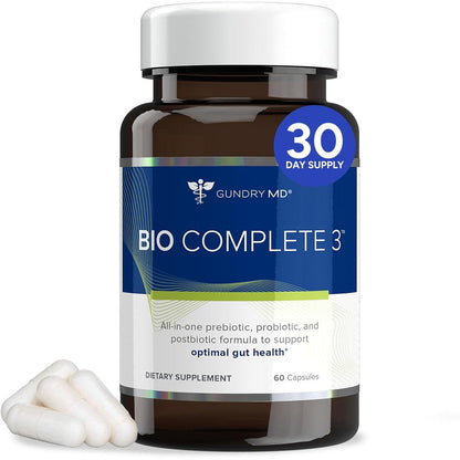 Gundry MD Bio Complete 3 front view bottle for premium gut health