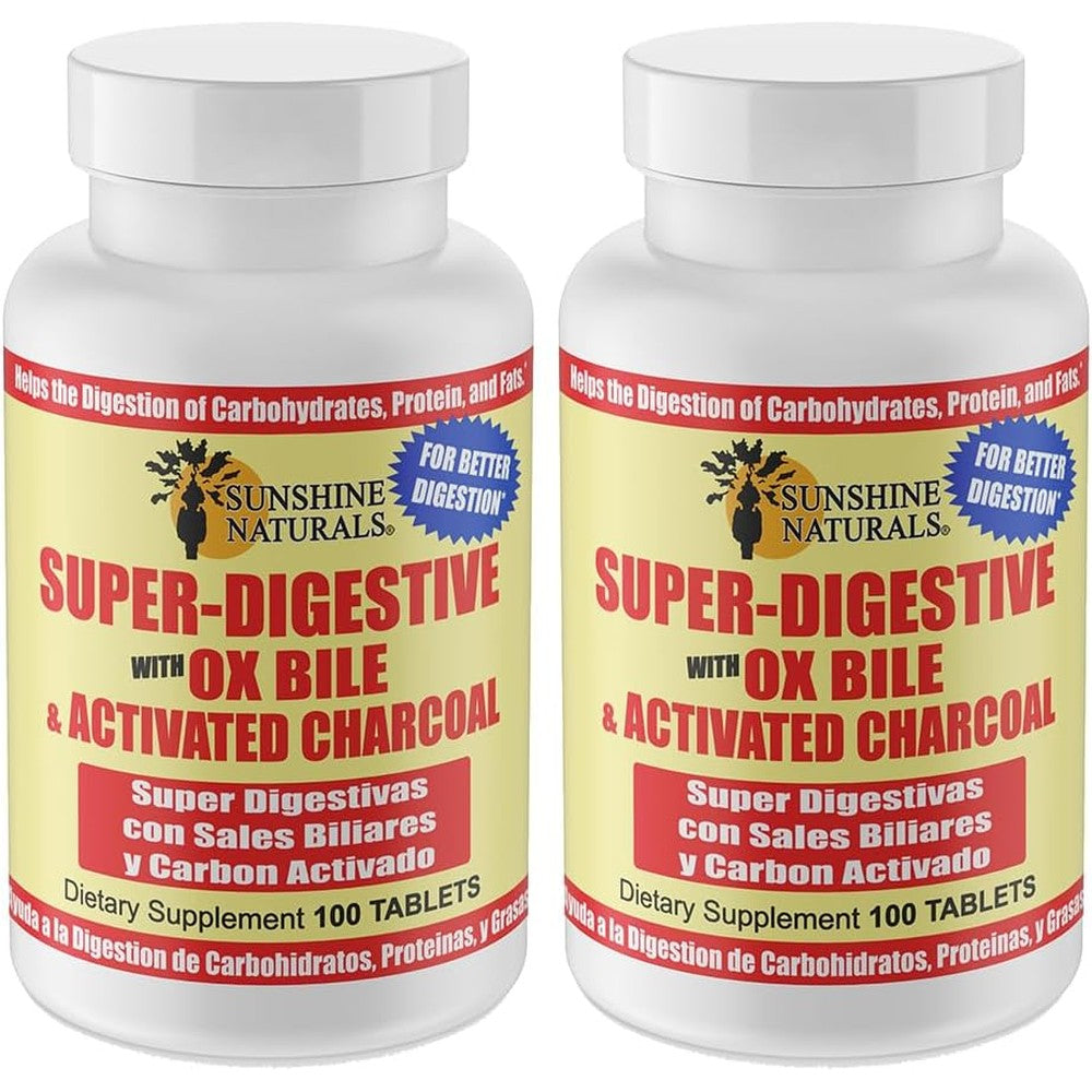 Sunshine Naturals Super Digestive Supplement 100 Tablets front bottle view for gut wellness