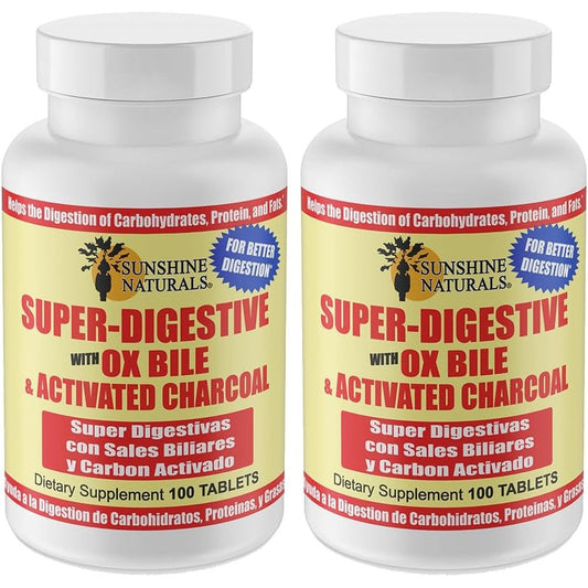 Sunshine Naturals Super Digestive Supplement 100 Tablets front bottle view for gut wellness