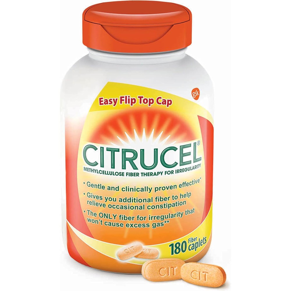 Citrucel Fiber Therapy 180 Caplets front view packaging