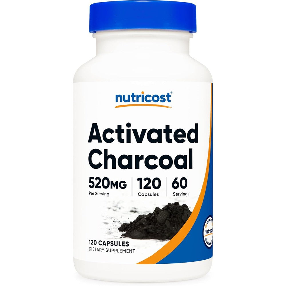 Nutricost Activated Coconut Charcoal front view bottle packaging