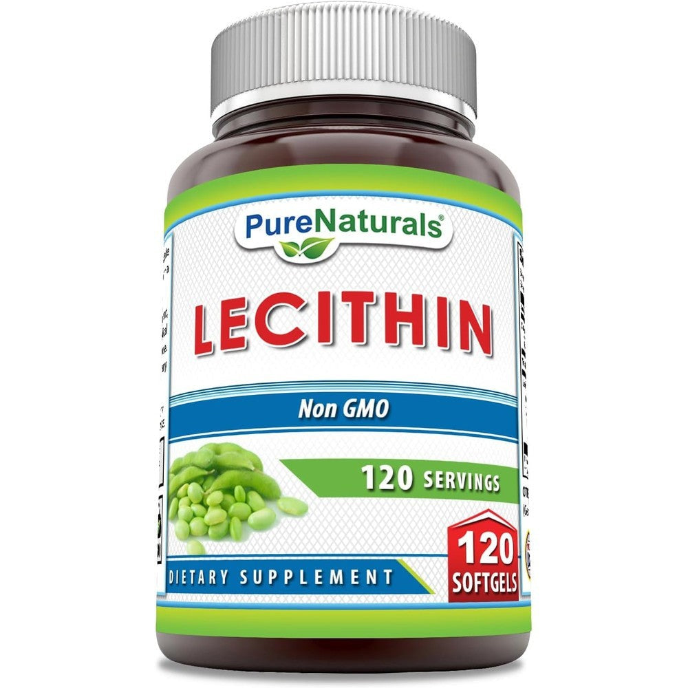 Pure Naturals Lecithin 1200 milligram softgels bottle front view