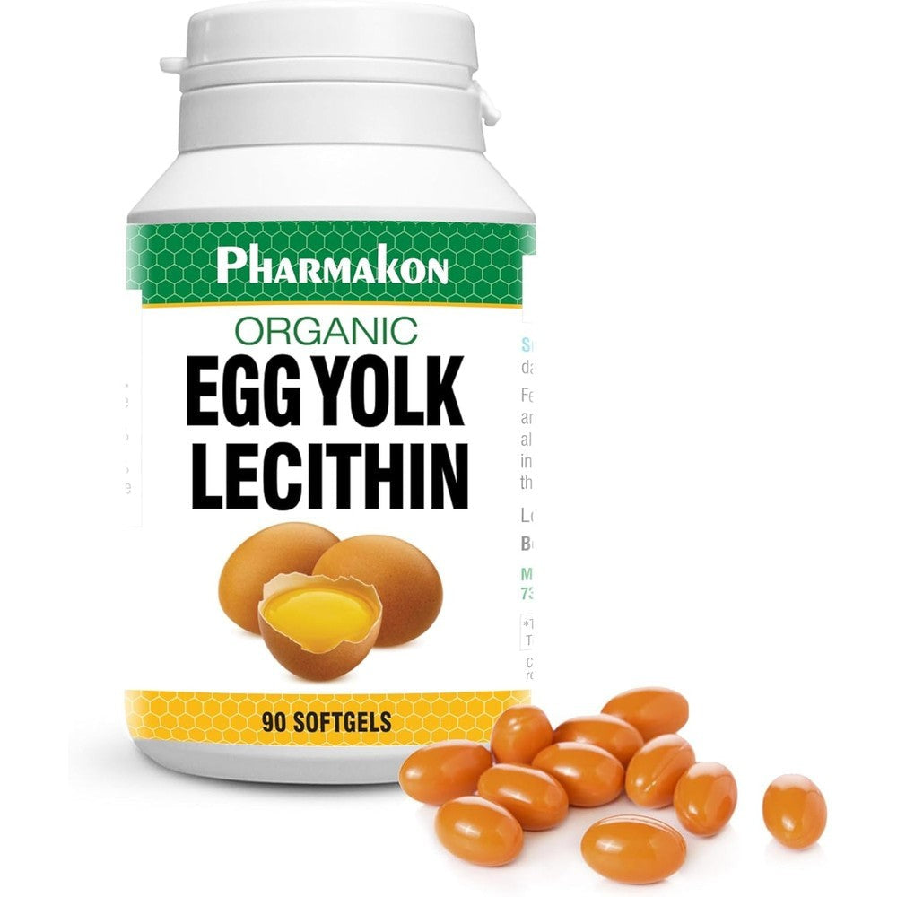 Pharmakon Organic Egg Yolk Lecithin front view showing premium brain health supplement packaging